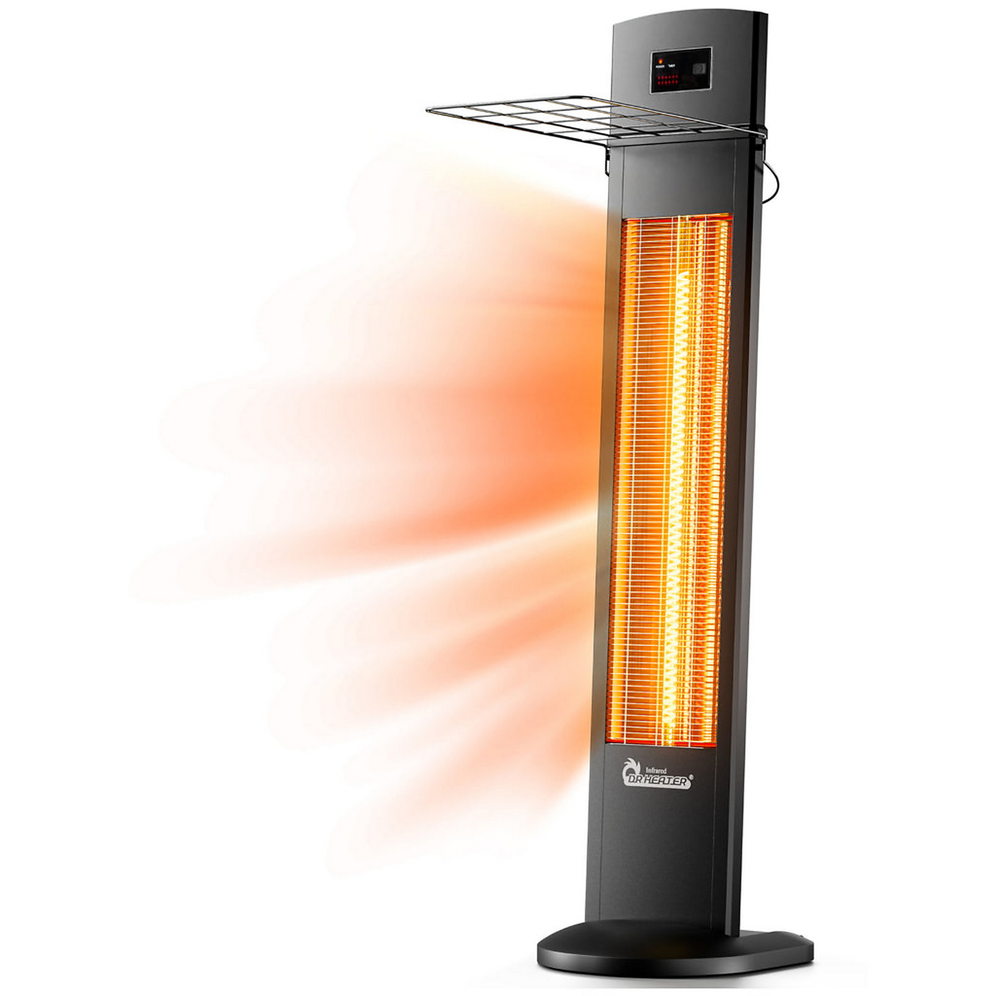 Dr. Infrared Heater Freestanding Portable Infrared Space Heater — 1500W, Indoor/Outdoor Use, Wall/Ceiling Mountable, Remote Control, 3 Heat Settings, Timer, Tip-Over & Overheat Protection, Black, Model# DR-298